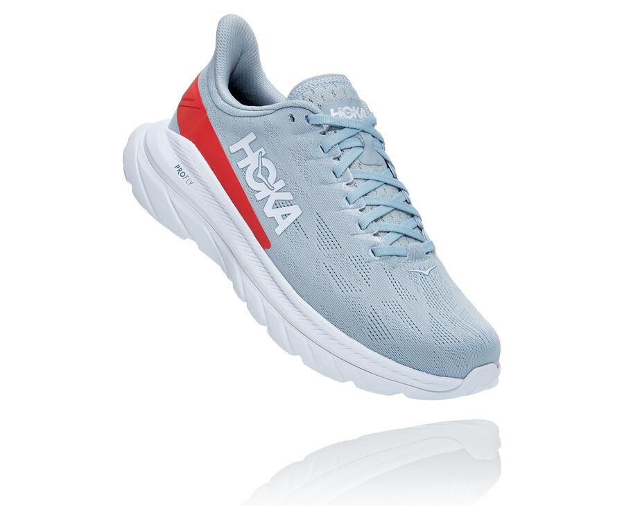 Running Shoes Mens - Hoka One One Mach 4 - Blue/White - ZTFKJLA-58